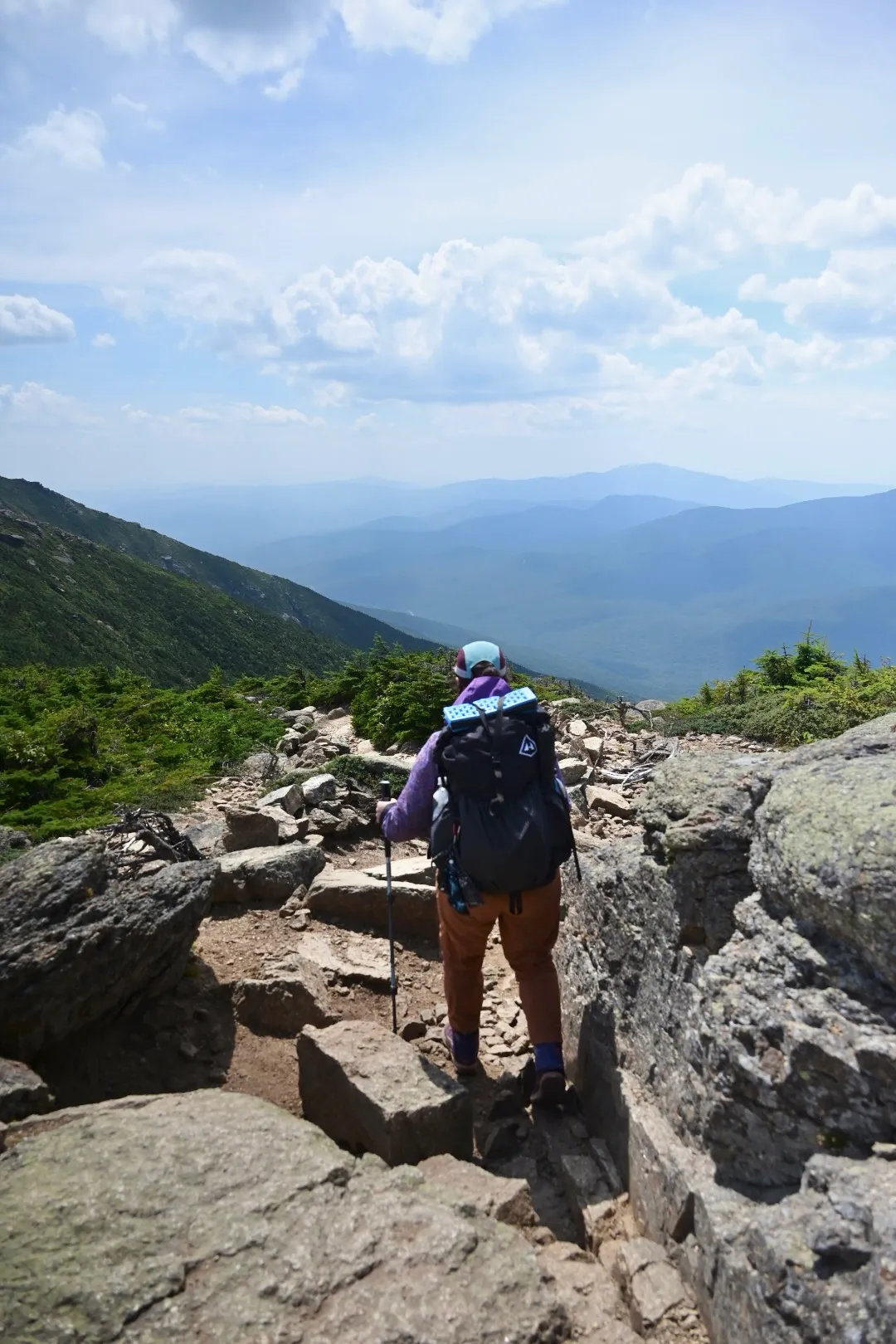 Hiking down Franconia Ridge